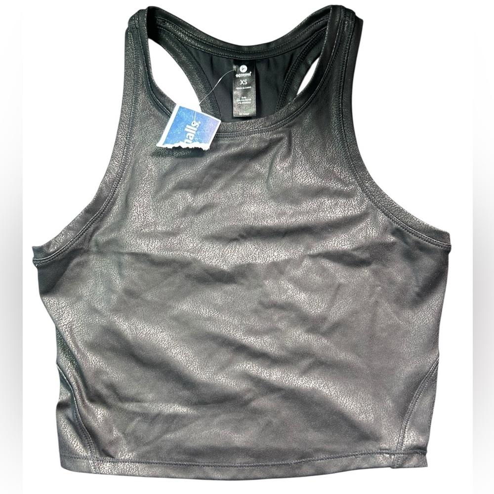 90 DEGREE by REFLEX 90 women's racerback shiny crop tank top size XS NWT
